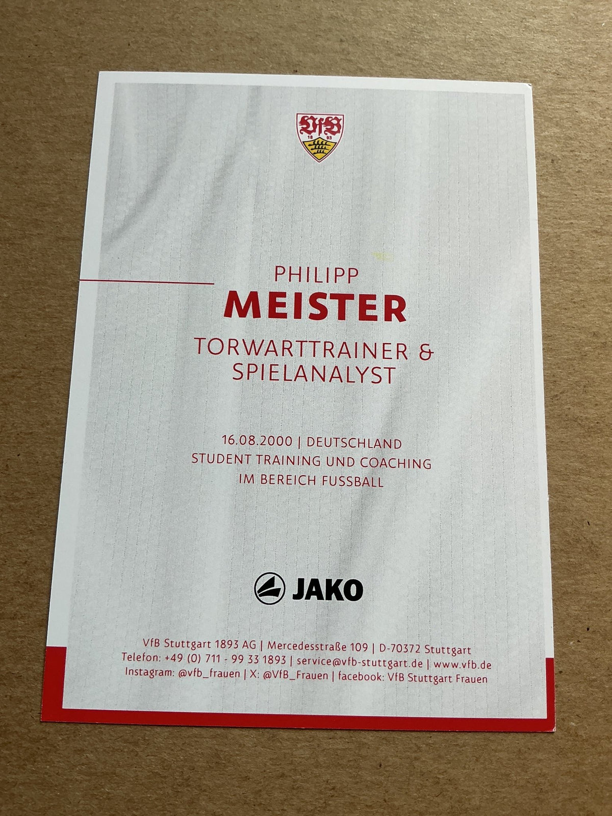 Philipp Meister, Germany 🇩🇪 VfB Stuttgart 2024/25 hand signed - Autographs-World