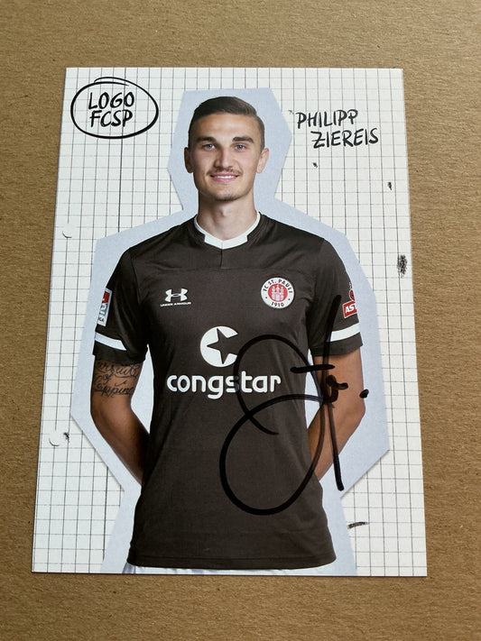 Philipp Ziereis, Germany 🇩🇪 FC St. Pauli 2019/20 hand signed - Autographs-World