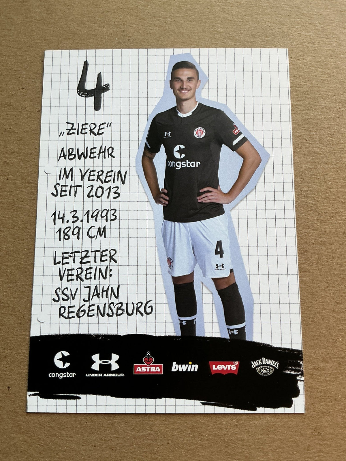Philipp Ziereis, Germany 🇩🇪 FC St. Pauli 2019/20 hand signed - Autographs-World