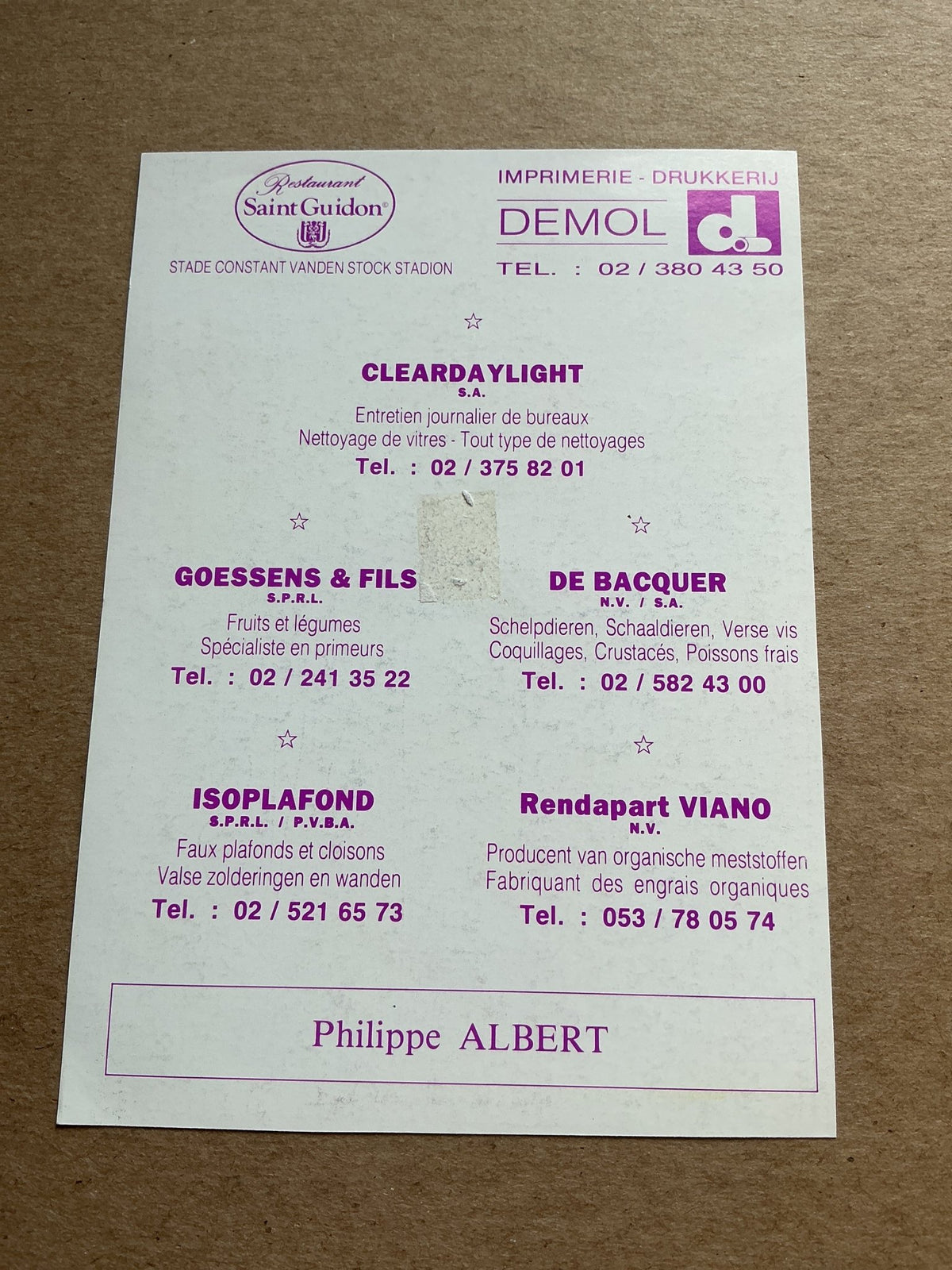 Philippe Albert, Belgium 🇧🇪 RSC Anderlecht 1993/94 hand signed - Autographs-World