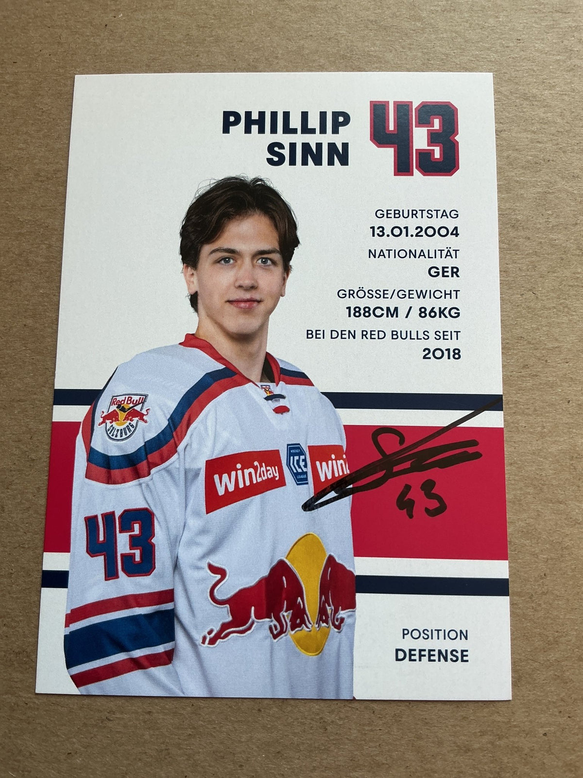 Phillip Sinn, Germany 🇩🇪 EC Red Bull Salzburg 2024/25 hand signed - Autographs-World