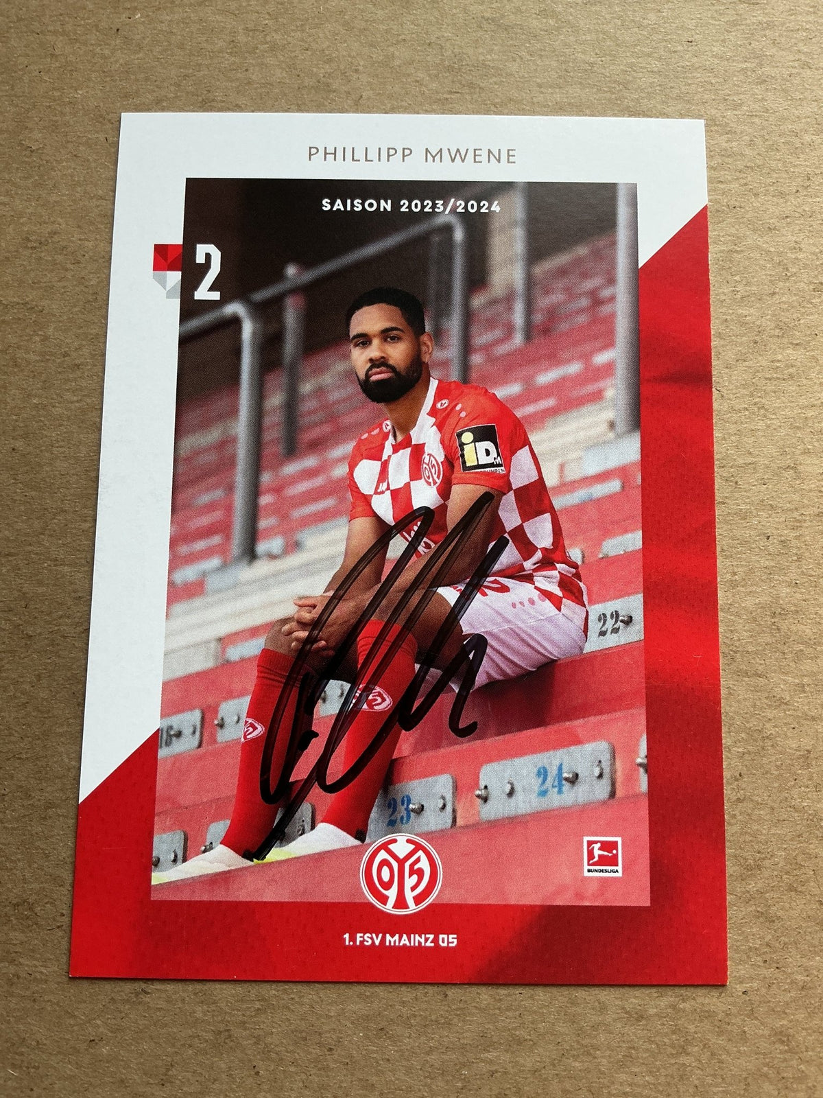 Phillipp Mwene, Austria 🇦🇹 FSV Mainz 05 2023/24 hand signed - Autographs-World