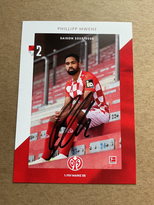 Phillipp Mwene, Austria 🇦🇹 FSV Mainz 05 2023/24 hand signed - Autographs-World