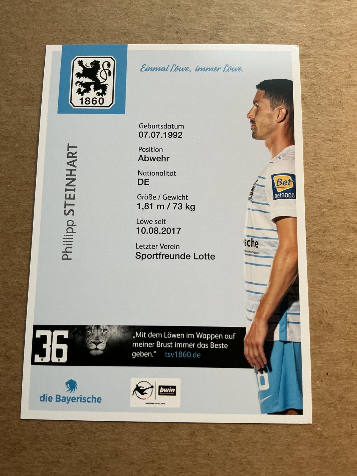 Phillipp Steinhart, Germany 🇩🇪 TSV 1860 München 2022/23 hand signed - Autographs-World