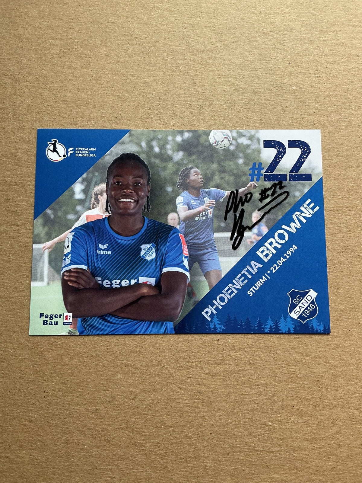 Phoenetia Browne, Saint Kitts and Nevis 🇰🇳 SC Sand 2021/22 hand signed - Autographs-World