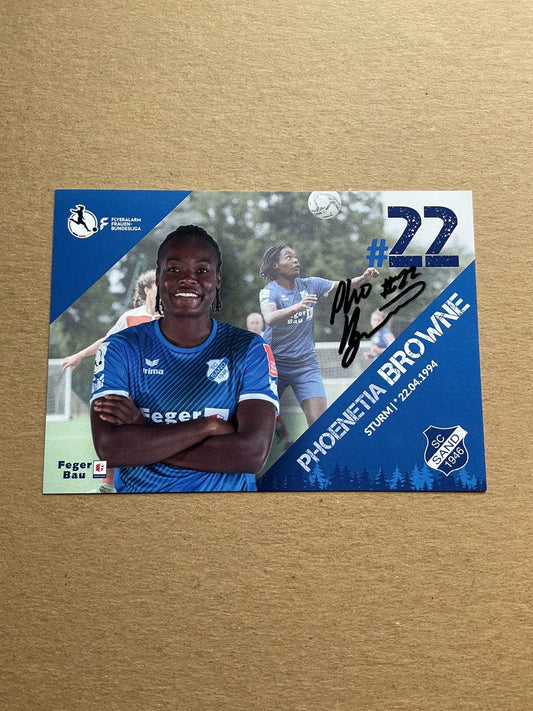 Phoenetia Browne, Saint Kitts and Nevis 🇰🇳 SC Sand 2021/22 hand signed - Autographs-World
