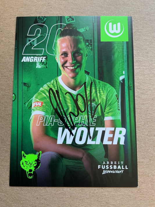 Pia-Sophie Wolter, Germany 🇩🇪 VfL Wolfsburg 2021/22 hand signed - Autographs-World