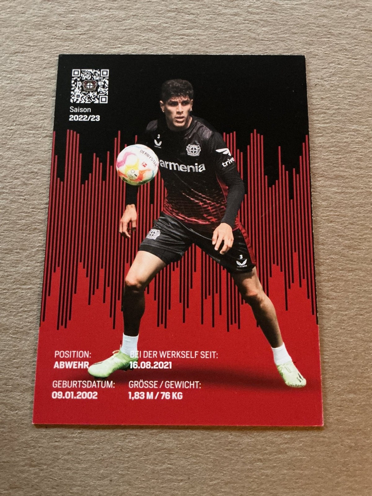 Piero Hincapie, Ecuador 🇪🇨 Bayer 04 Leverkusen 2022/23 hand signed - Autographs-World