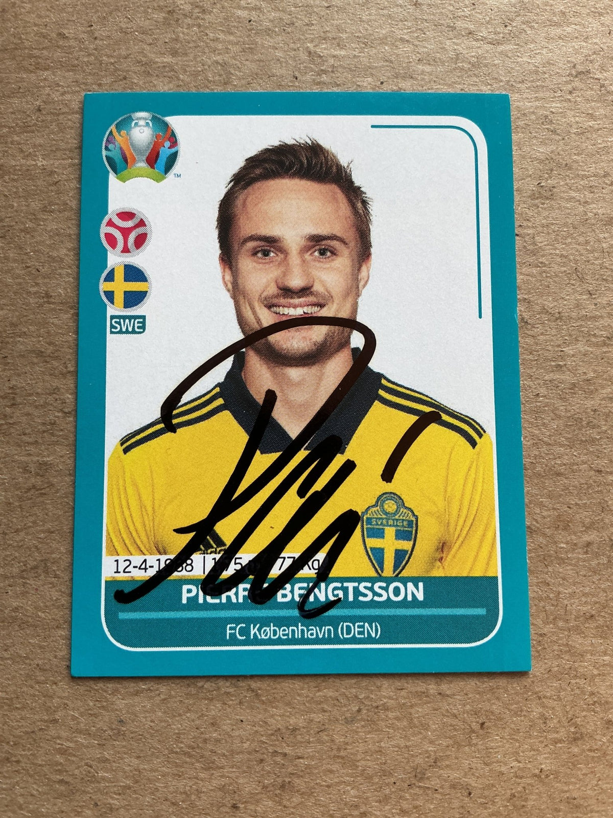 Pierre Bengtsson, Sweden 🇸🇪 UEFA Euro 2020 Panini hand signed - Autographs-World
