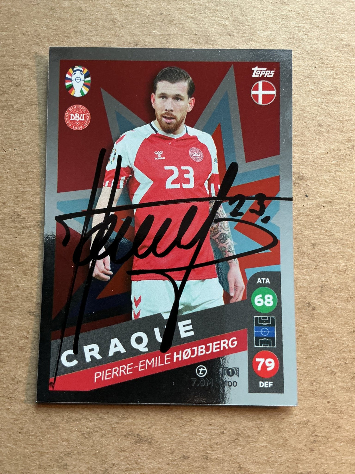 Pierre-Emile Højberg, Denmark 🇩🇰 UEFA Euro 2024 hand signed - Autographs-World