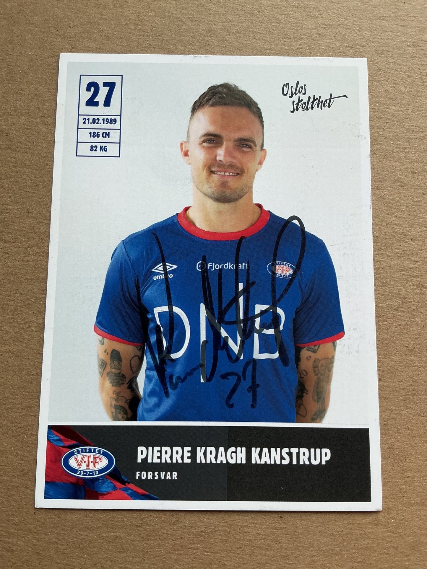 Pierre Kanstrup, Denmark 🇩🇰 Vålerenga IF 2019/20 hand signed - Autographs-World