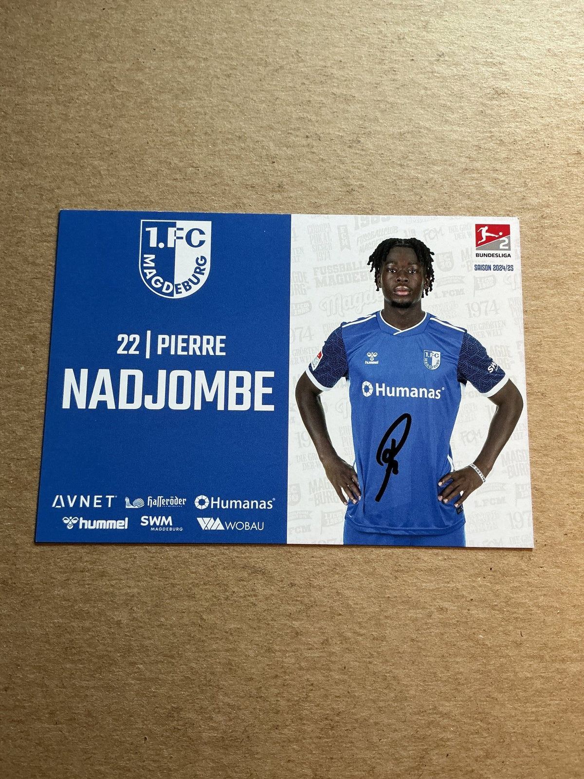 Pierre Nadjombe, Togo 🇹🇬 1.FC Magdeburg 2024/25 hand signed - Autographs-World