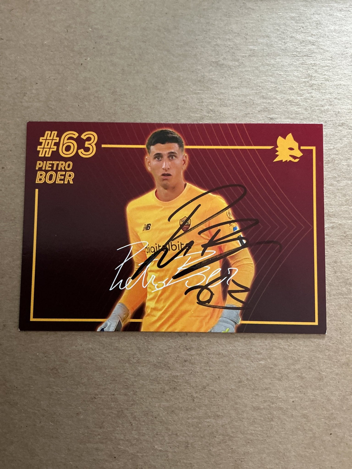 Pietro Boer, Italy 🇮🇹 AS Roma 2022/23 hand signed - Autographs-World