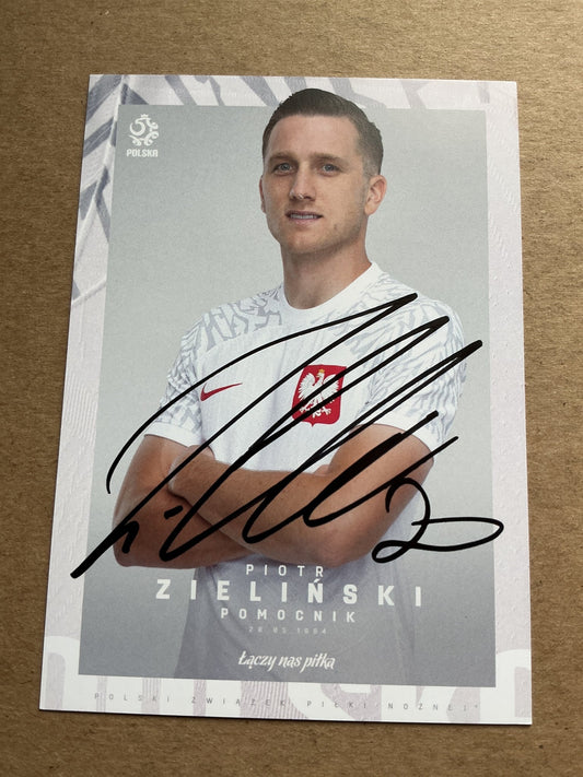 Piotr Zielinski, Poland 🇵🇱 FIFA World Cup 2022 SSC Napoli hand signed - Autographs-World