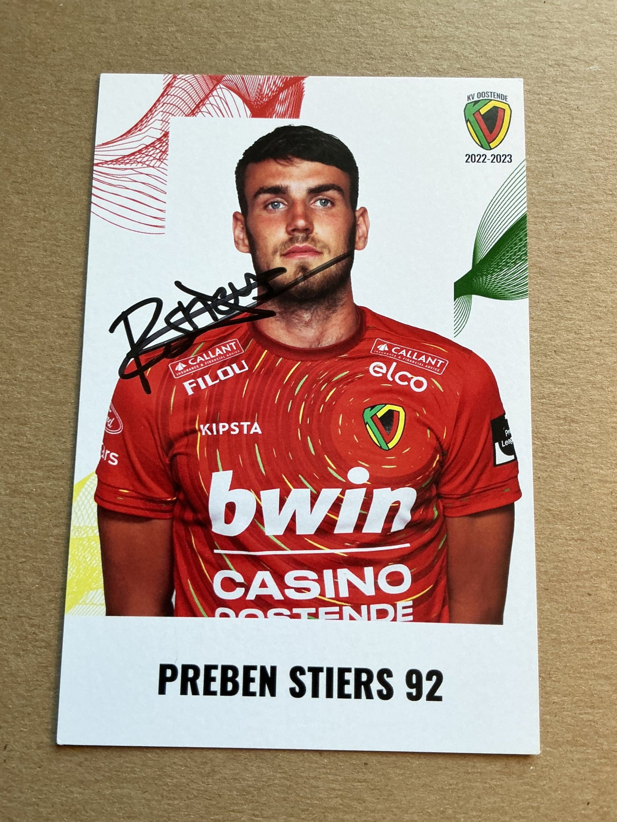 Preben Stiers, Belgium 🇧🇪 KV Oostende 2022/23 hand signed - Autographs-World