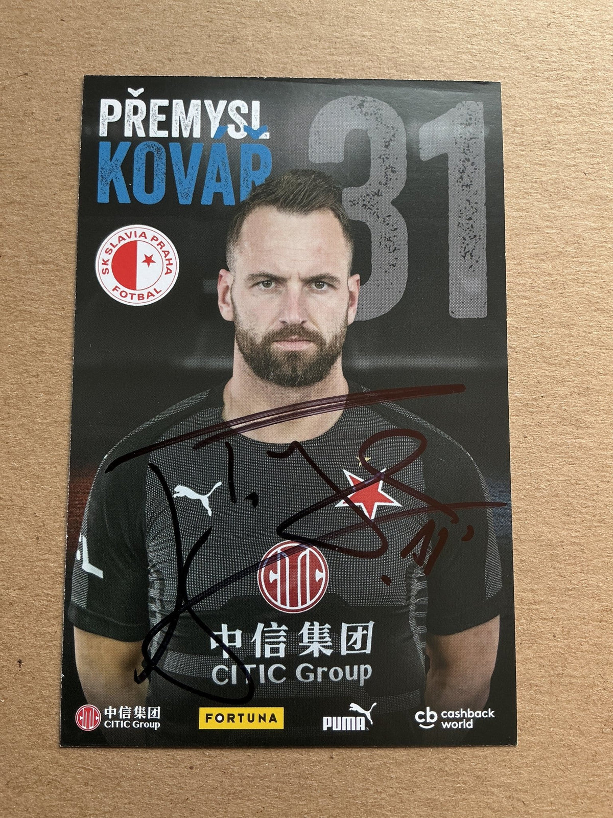 Přemysl Kovář, Czech Republic 🇨🇿 SK Slavia Prague 2019/20 hand signed - Autographs-World