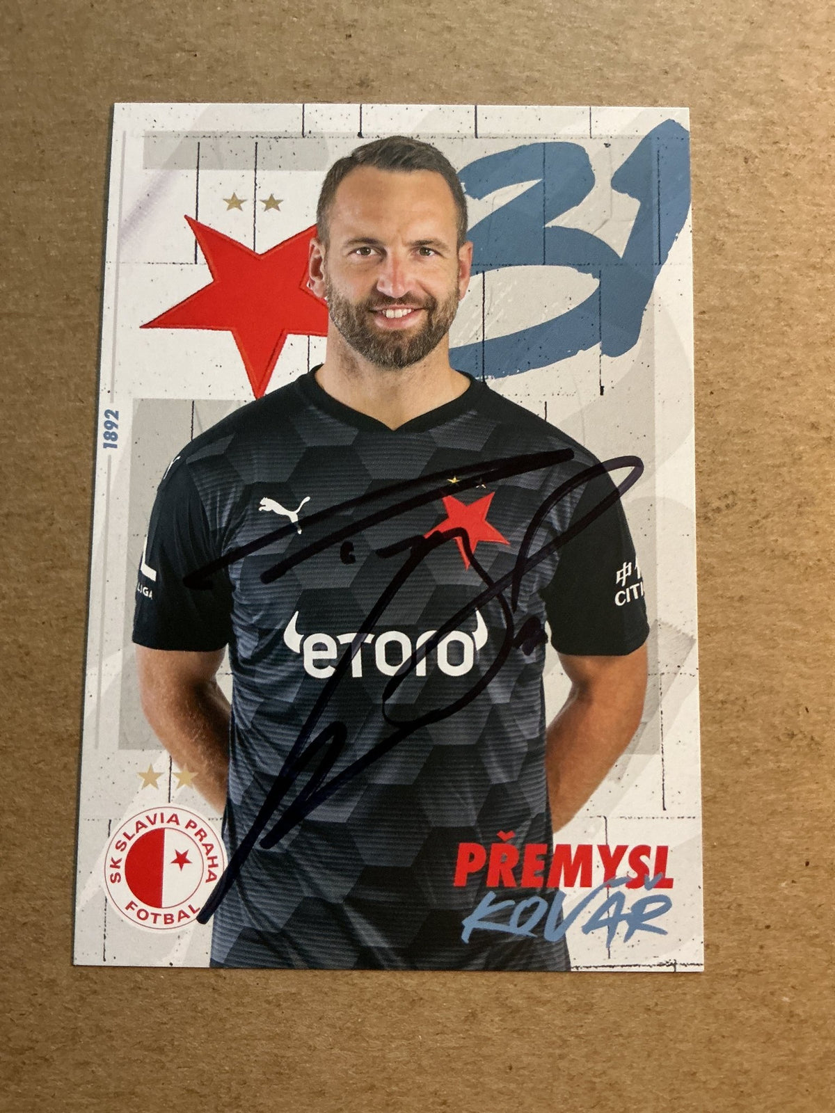 Přemysl Kovar, Czech Republic 🇨🇿 SK Slavia Prague 2021/22 hand signed - Autographs-World