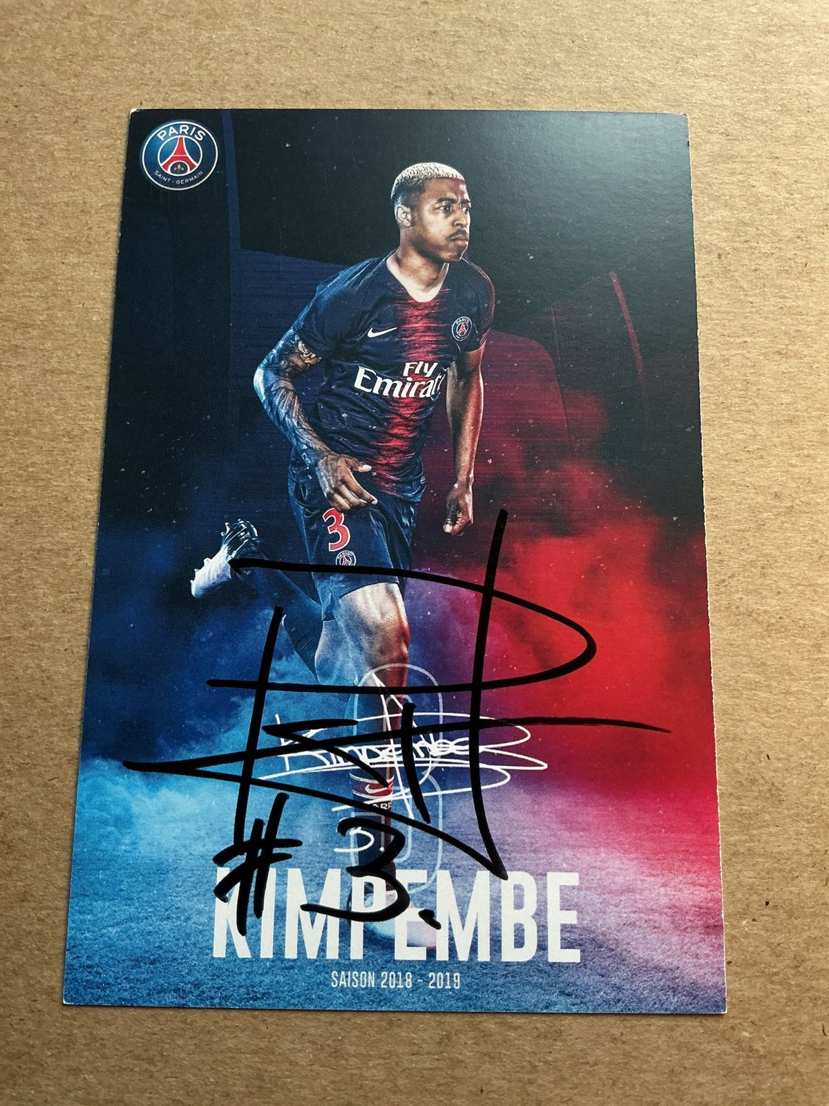 Presnel Kimpembe, France 🇫🇷 Paris Saint-Germain 2018/19 hand signed - Autographs-World