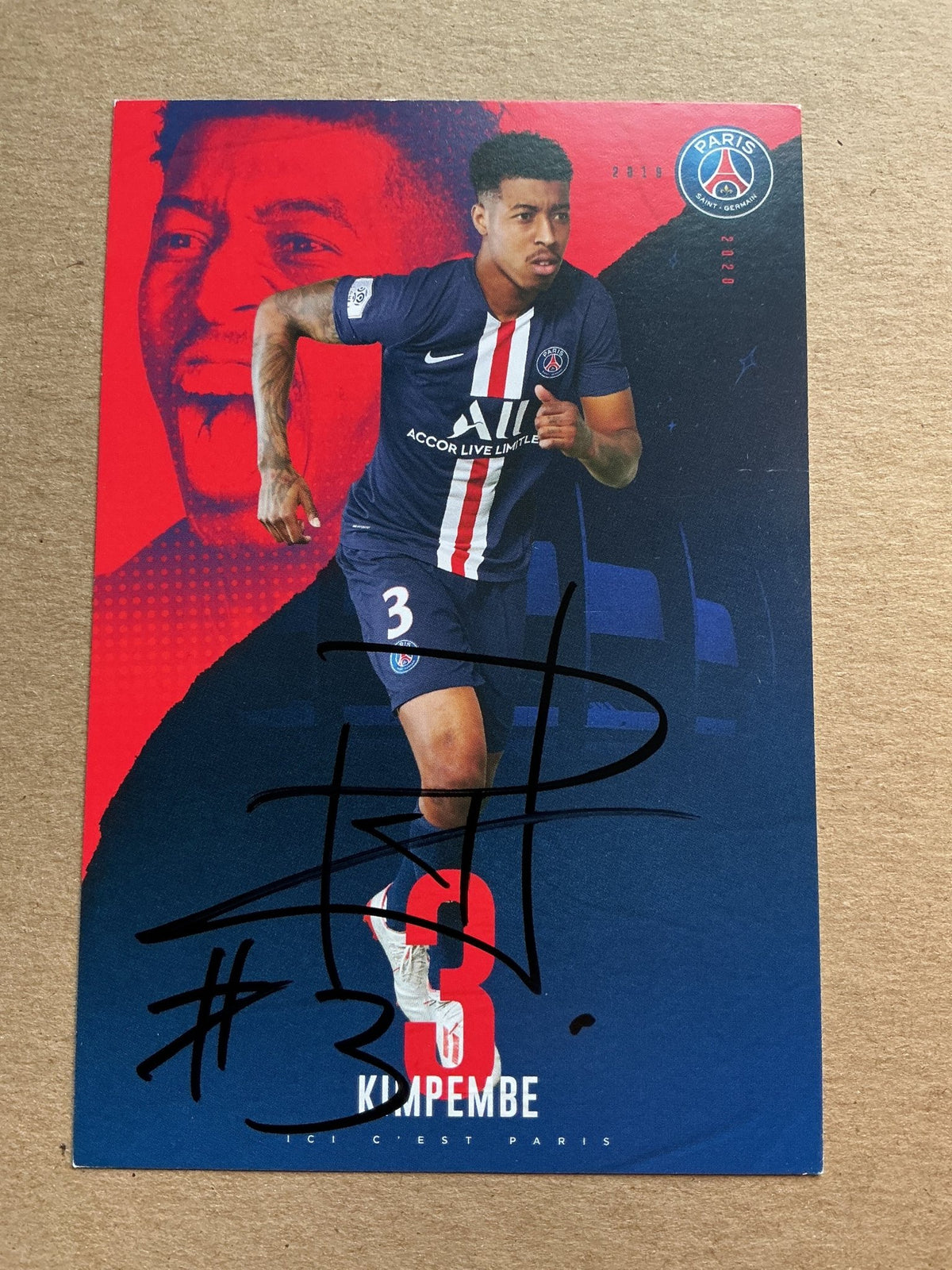 Presnel Kimpembe, France 🇫🇷 Paris Saint-Germain 2019/20 hand signed - Autographs-World