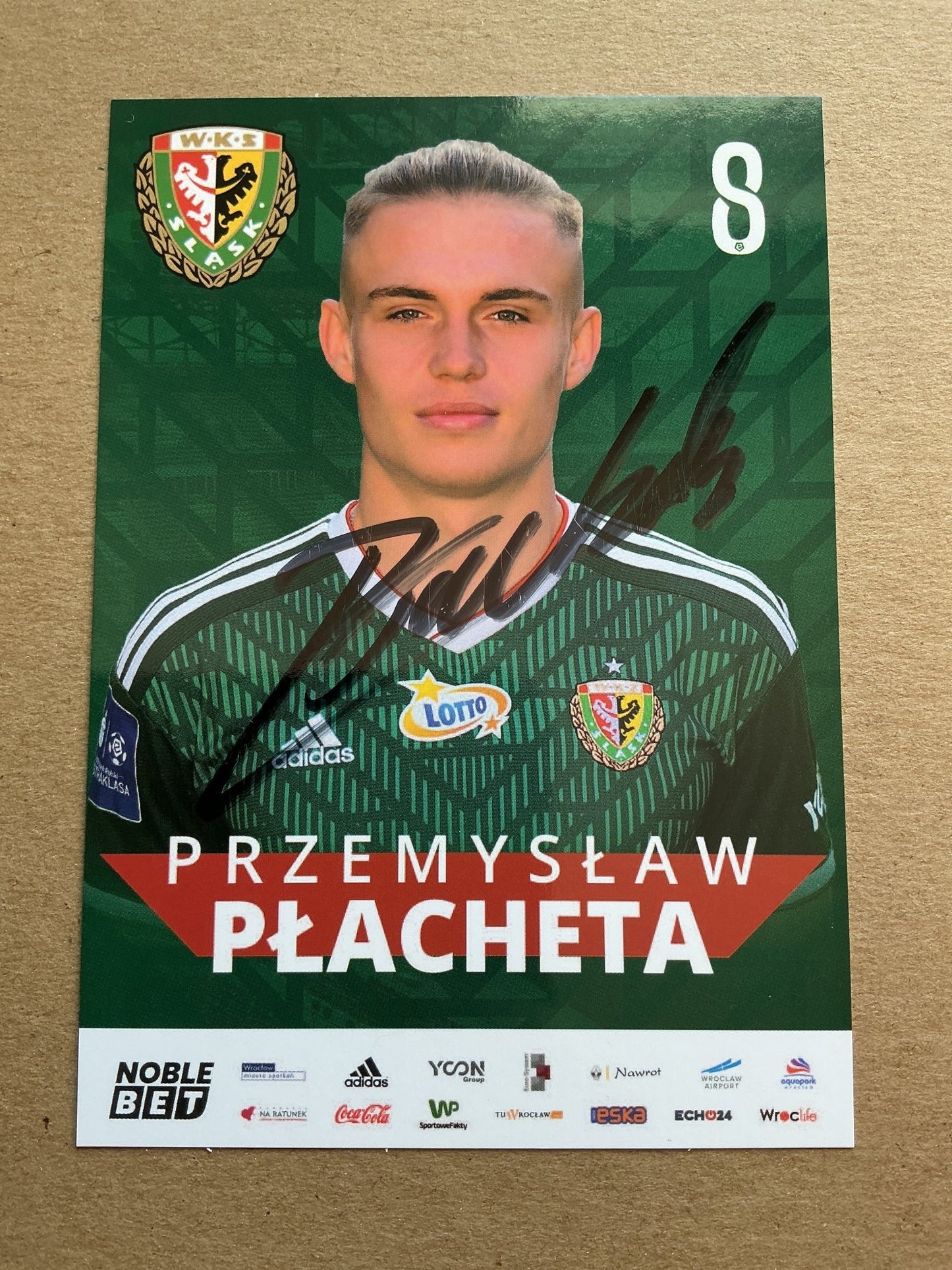 Przemysław Płacheta, Poland 🇵🇱 Śląsk Wrocław 2019/20 hand signed - Autographs-World