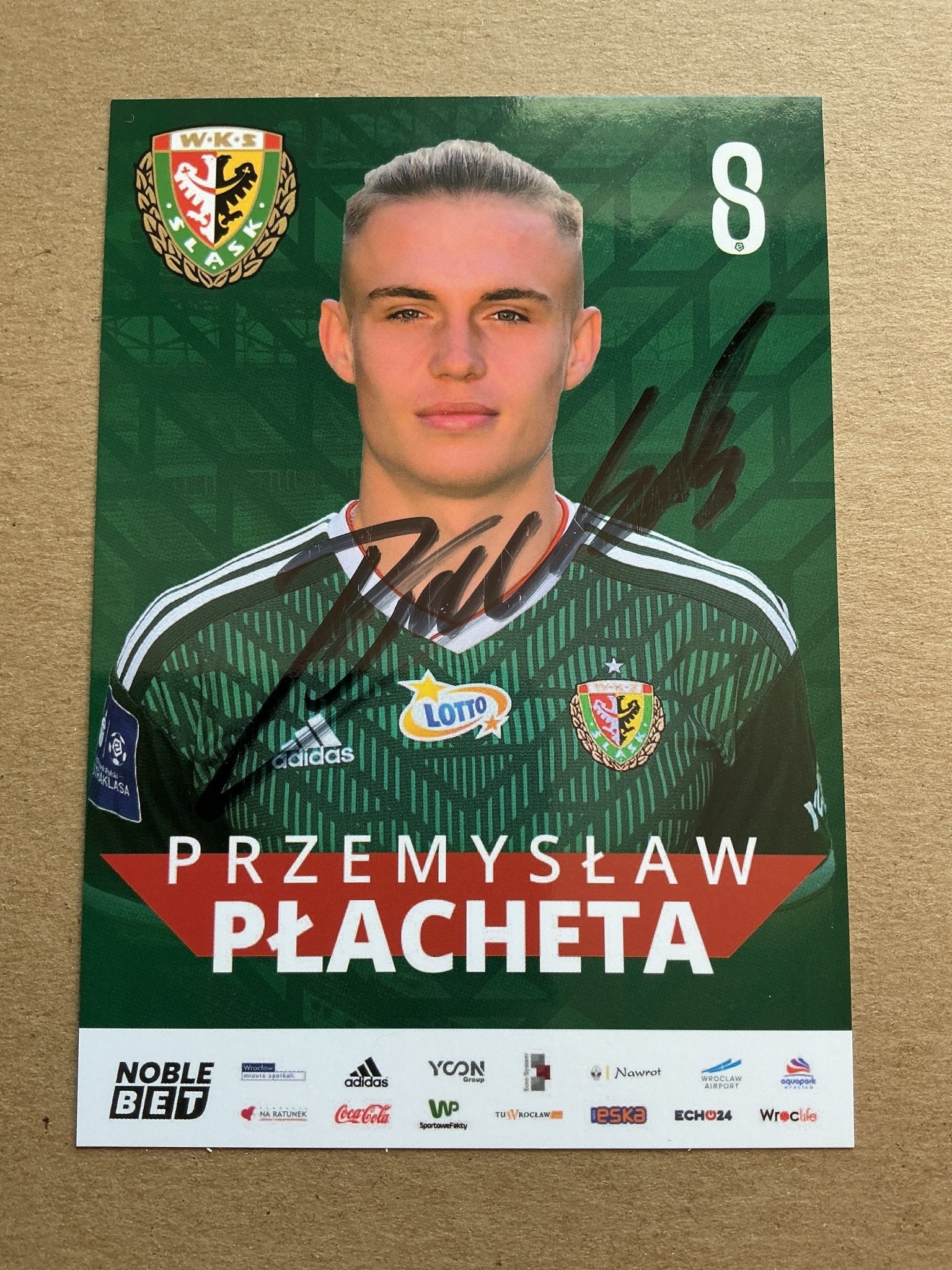 Przemysław Płacheta, Poland 🇵🇱 Śląsk Wrocław 2019/20 hand signed - Autographs-World