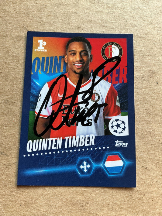 Quinten Timber, Netherlands 🇳🇱 Feyenoord Rotterdam 2023/24 Topps hand signed - Autographs-World