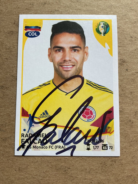 Radamel Falcao, Colombia 🇨🇴 Copa America 2019 Panini hand signed - Autographs-World