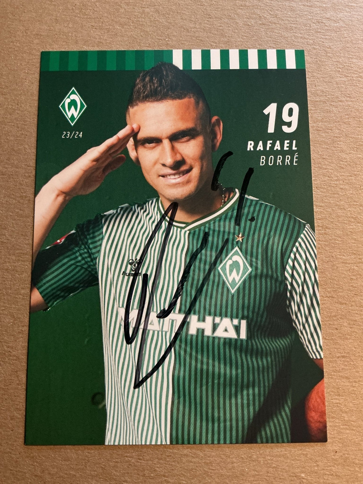 Rafael Borre, Colombia 🇨🇴 SV Werder Bremen 2023/24 hand signed - Autographs-World