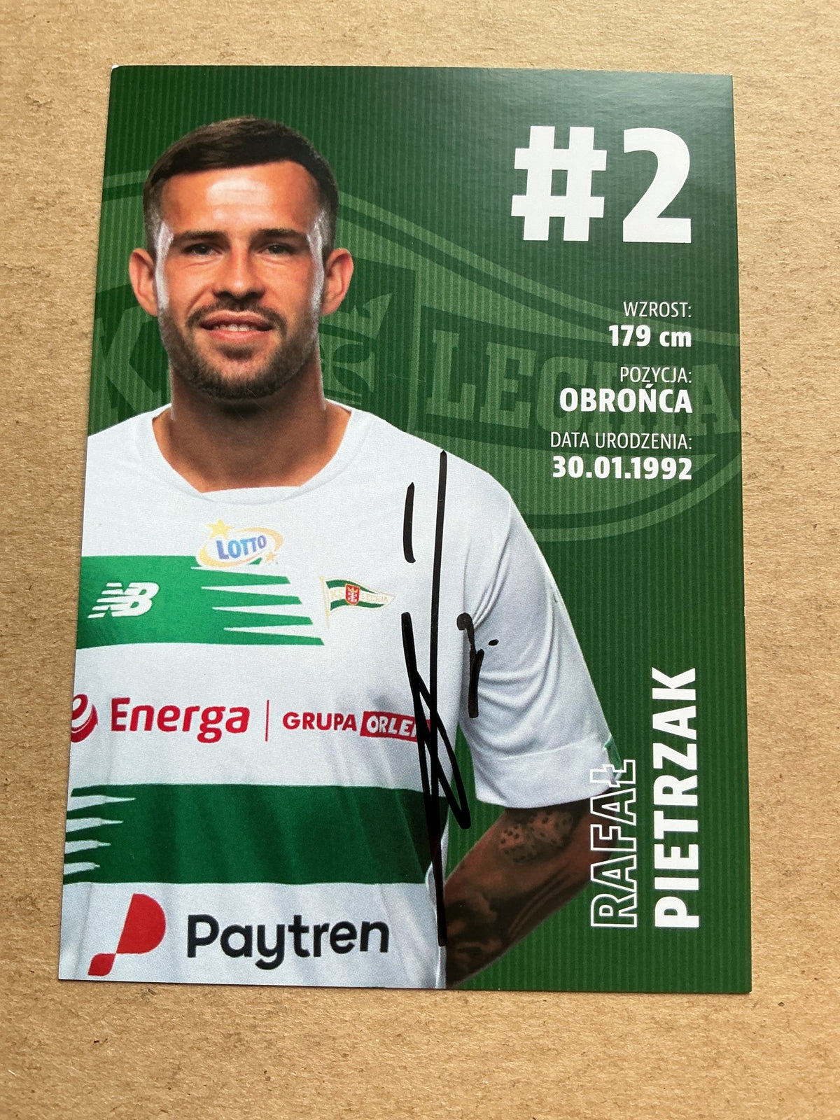 Rafał Pietrzak, Poland 🇵🇱 Lechia Gdansk 2020/21 hand signed - Autographs-World