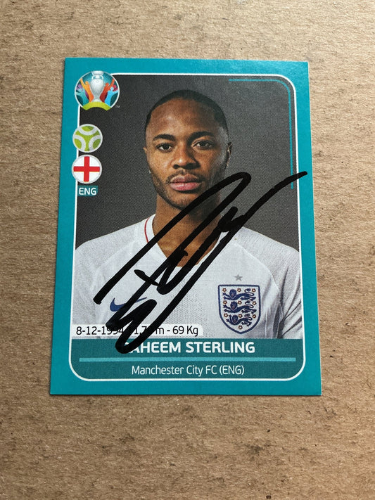 Raheem Sterling, England 🏴󠁧󠁢󠁥󠁮󠁧󠁿 UEFA Euro 2020 Panini hand signed - Autographs-World