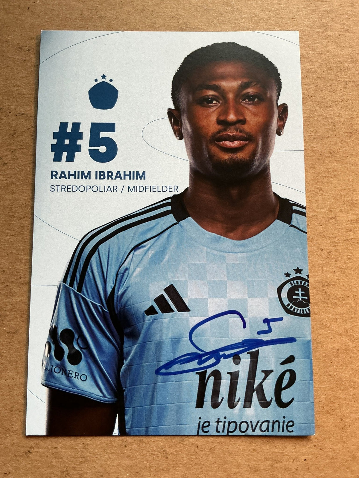 Rahim Ibrahim, Ghana 🇬🇭 ŠK Slovan Bratislava 2025/26 hand signed - Autographs-World