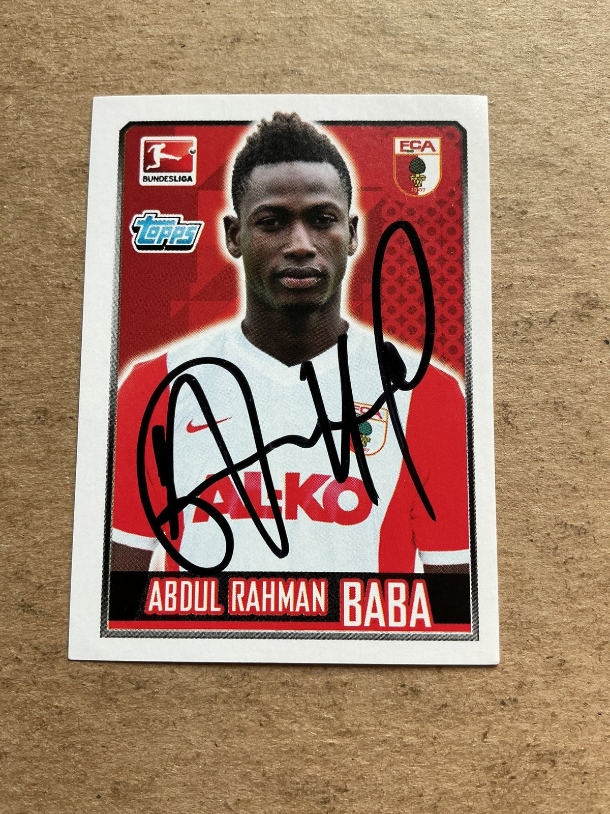 Rahman Baba, Ghana 🇬🇭 FC Augsburg 2014/15 Topps hand signed - Autographs-World