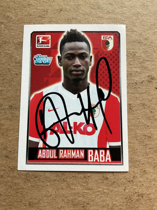 Rahman Baba, Ghana 🇬🇭 FC Augsburg 2014/15 Topps hand signed - Autographs-World