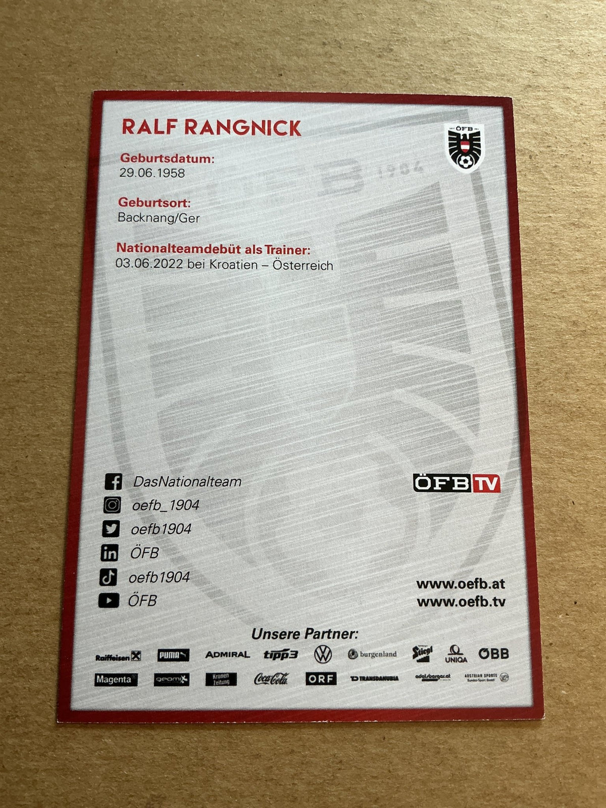 Ralf Rangnick, Germany 🇩🇪 Austria 2023 hand signed - Autographs-World