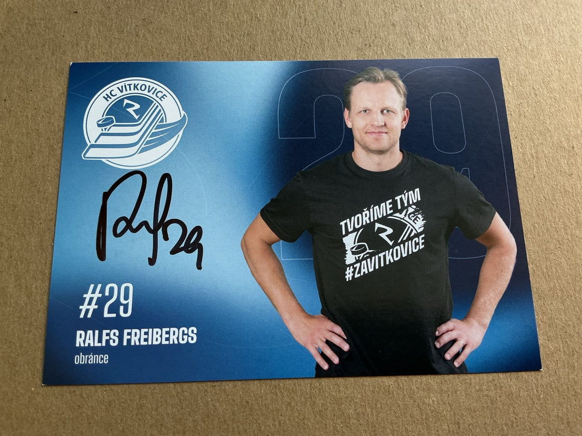 Ralfs Freibergs, Latvia 🇱🇻 HC Vítkovice 2025/26 hand signed - Autographs-World