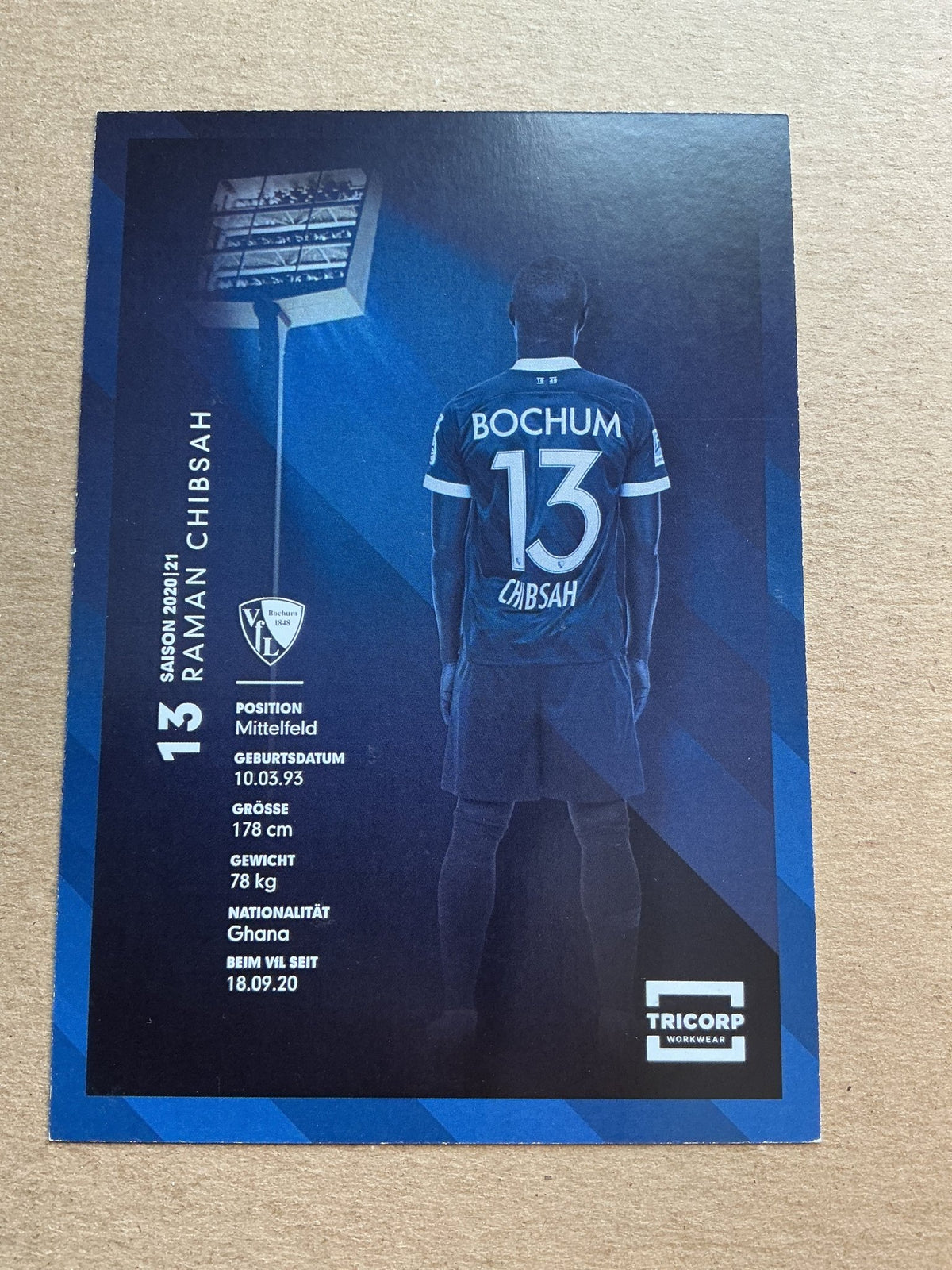 Raman Chibsah, Ghana 🇬🇭 VfL Bochum 2020/21 hand signed - Autographs-World