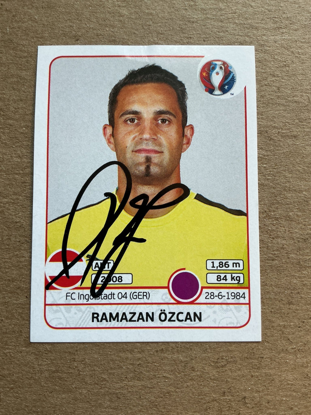 Ramazan Özcan, Austria 🇦🇹 UEFA Euro 2016 Panini hand signed - Autographs-World