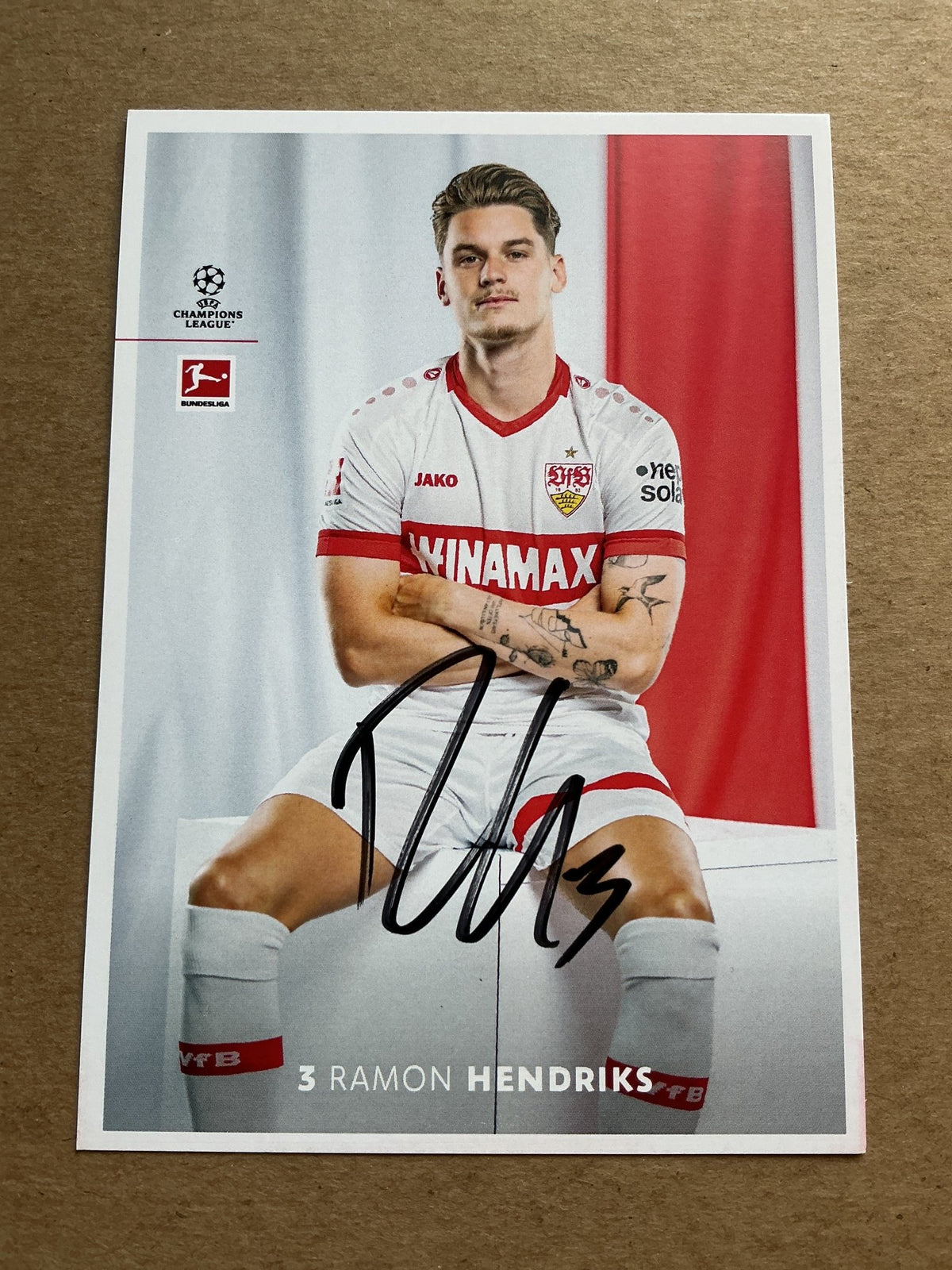 Ramon Hendriks, Netherlands 🇳🇱 VfB Stuttgart 2024/25 hand signed - Autographs-World