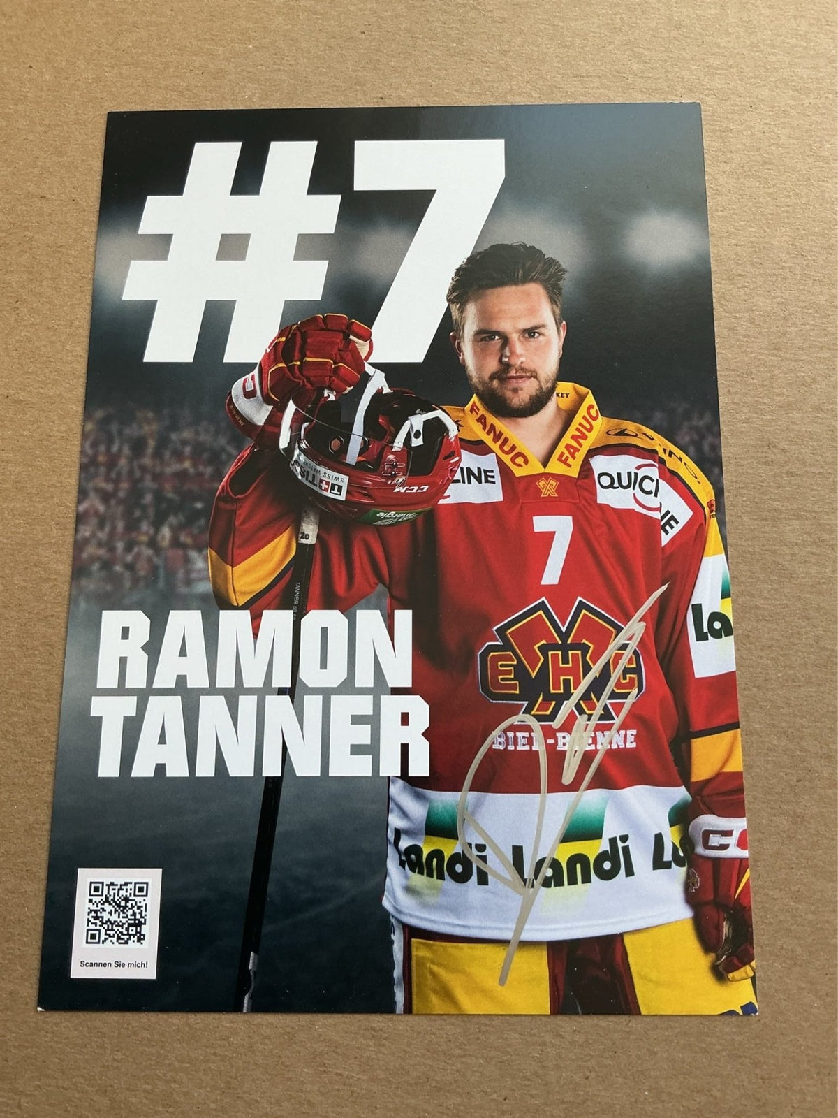 Ramon Tanner, Switzerland 🇨🇭 EHC Biel-Bienne 2023/24 hand signed - Autographs-World