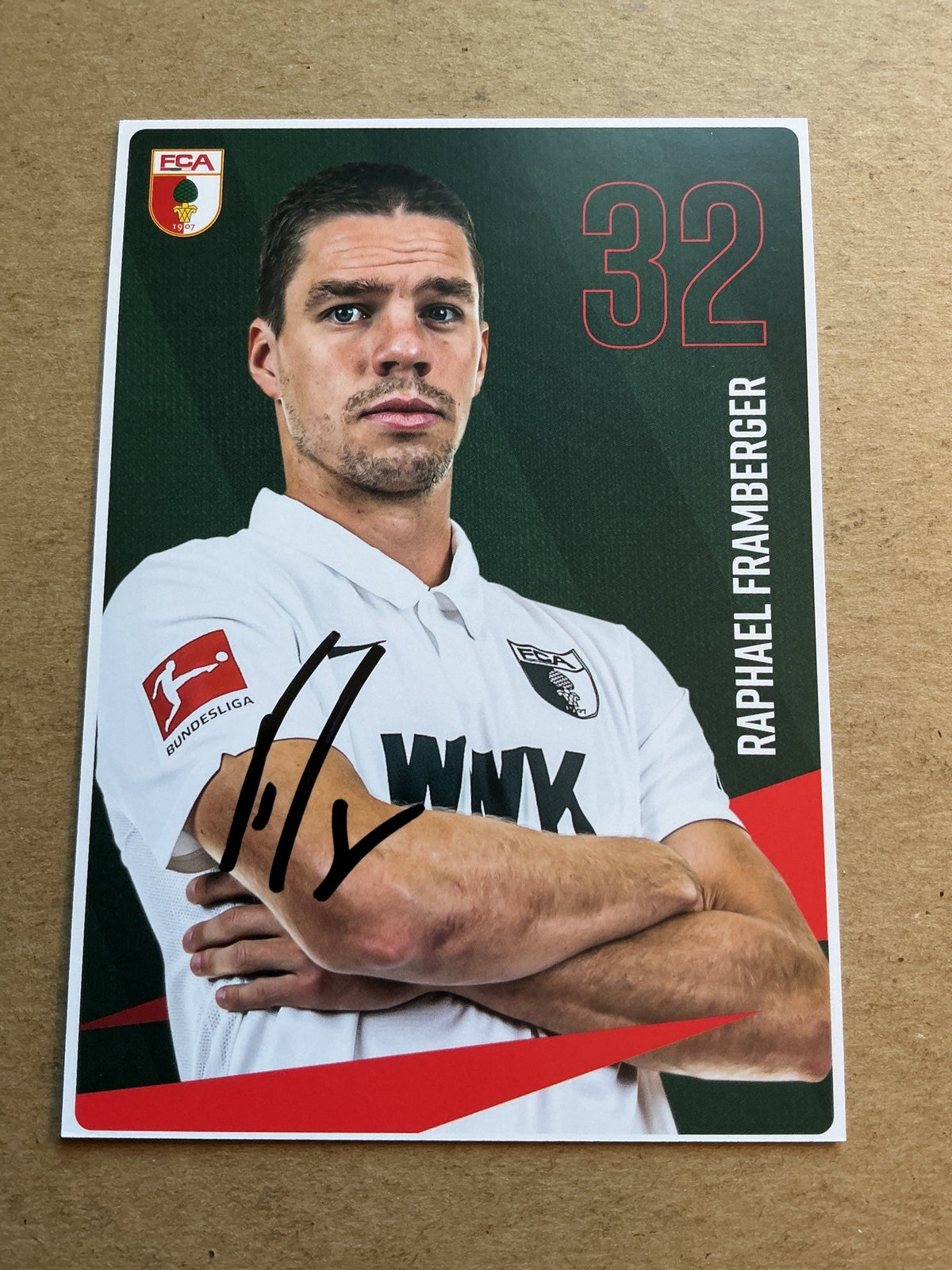 Raphael Framberger, Germany 🇩🇪 FC Augsburg 2020/21 hand signed - Autographs-World