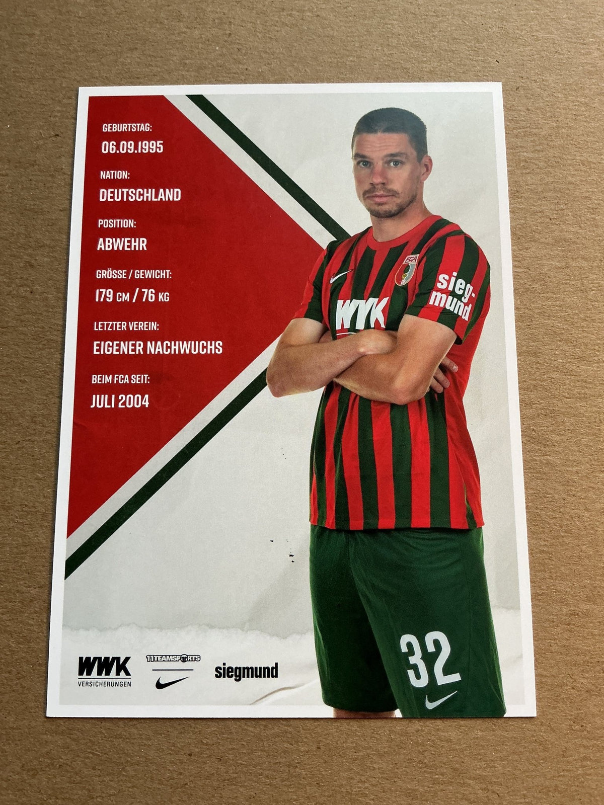 Raphael Framberger, Germany 🇩🇪 FC Augsburg 2021/22 hand signed - Autographs-World