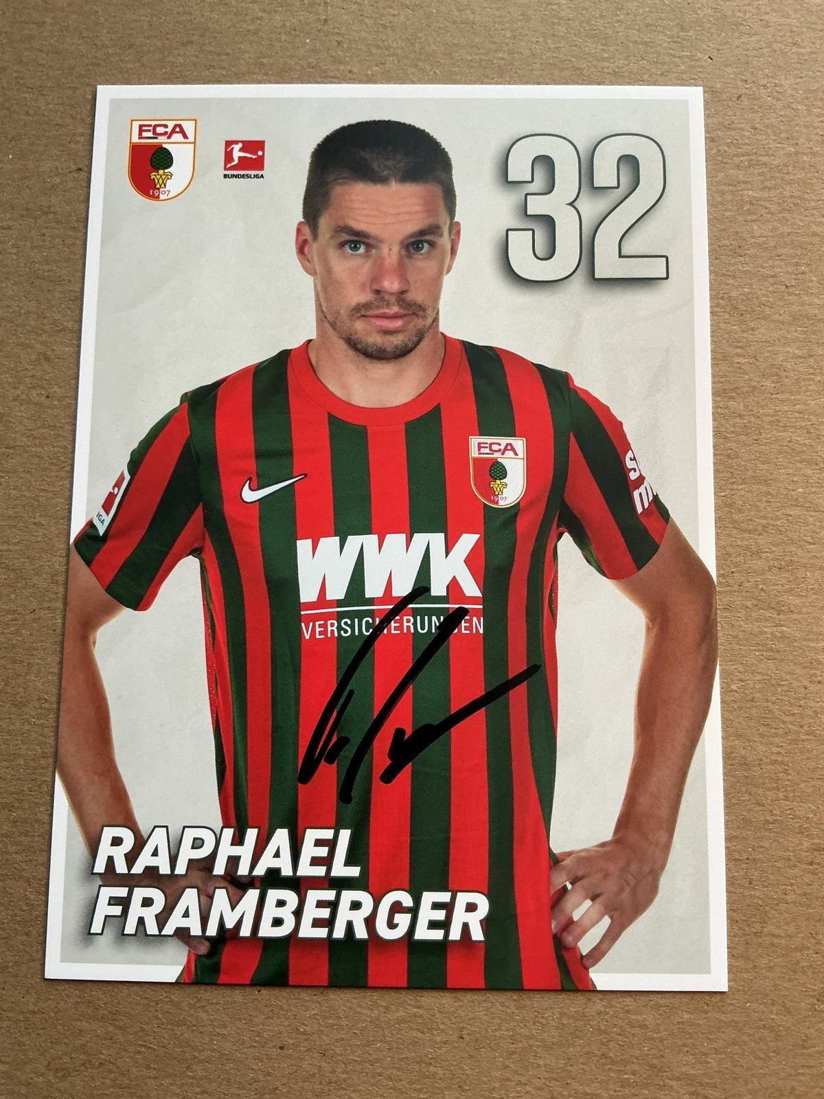 Raphael Framberger, Germany 🇩🇪 FC Augsburg 2021/22 hand signed - Autographs-World