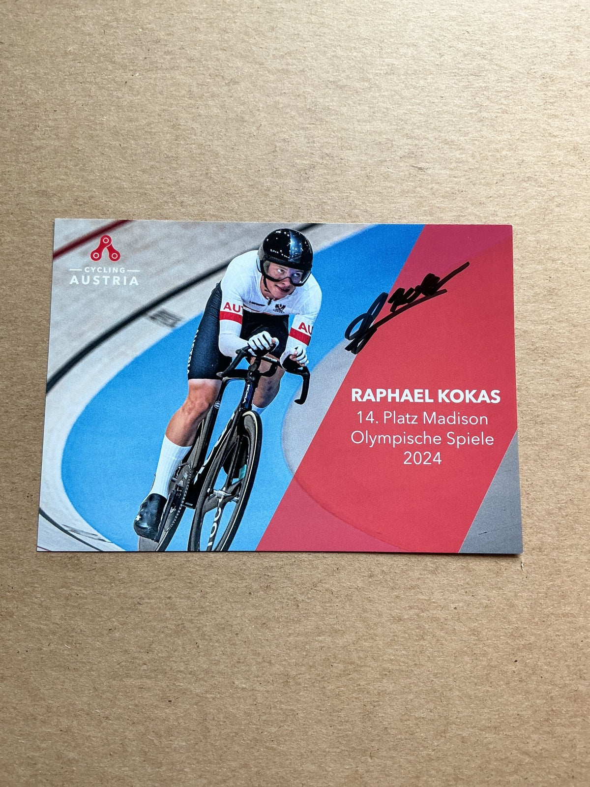 Raphael Kokas, Austria 🇦🇹 Cycling Summer Olympics 2024 hand signed - Autographs-World