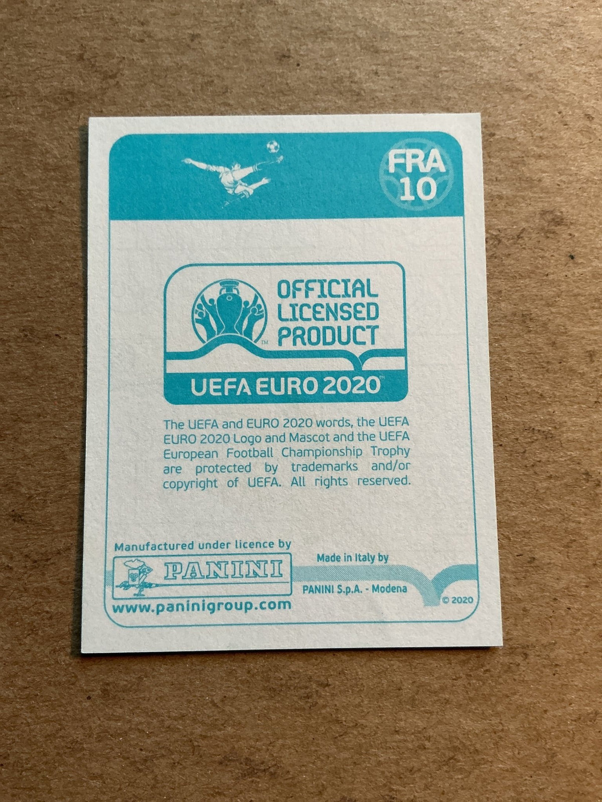 Raphaël Varane, France 🇫🇷 UEFA Euro 2020 Panini hand signed - Autographs-World