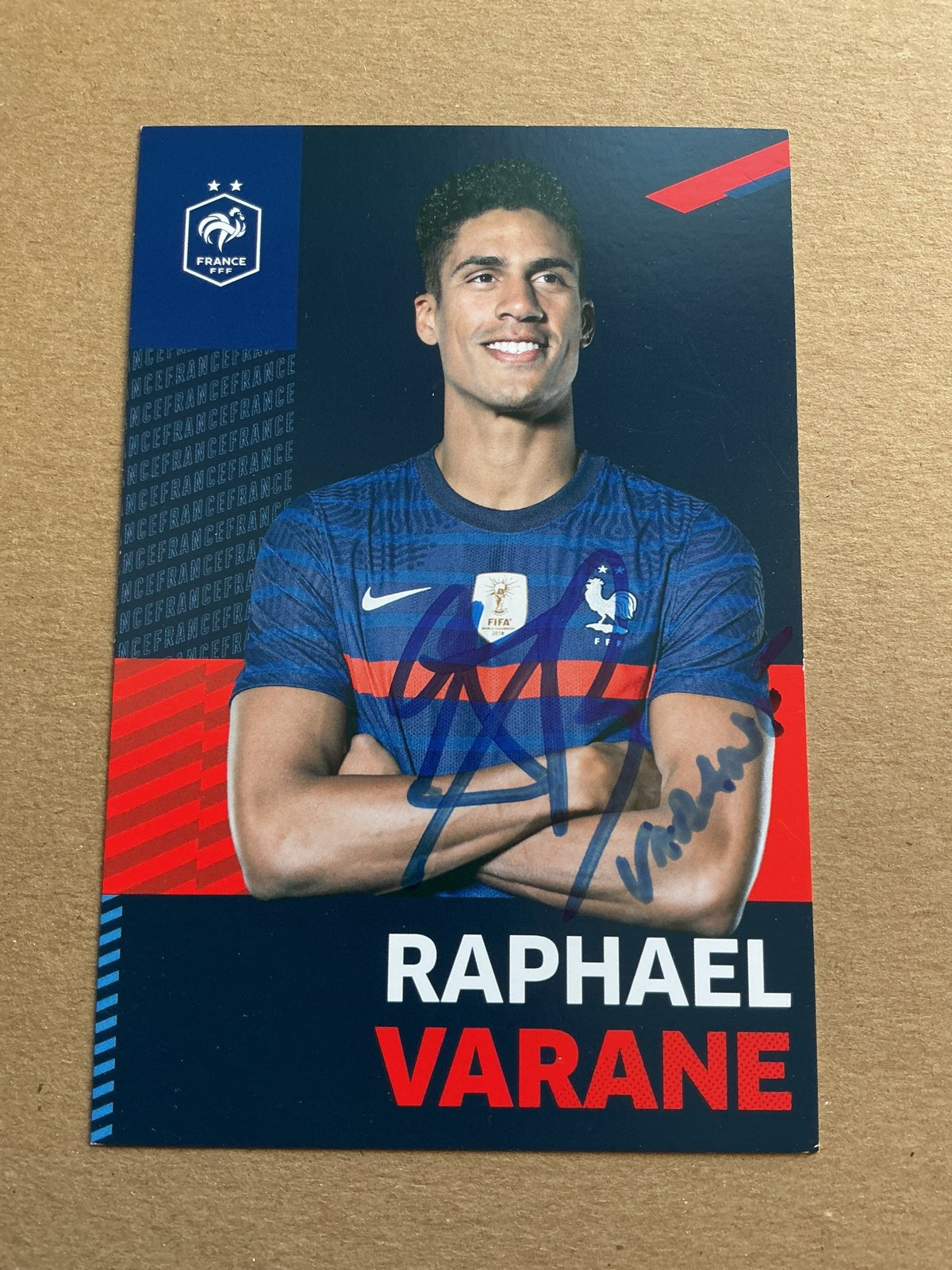 Raphael Varane, France 🇫🇷 UEFA Euro Cup 2020 hand signed - Autographs-World