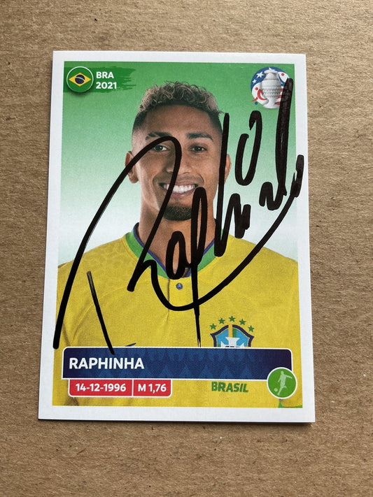 Raphinha, Brazil 🇧🇷 Copa America 2024 Panini hand signed - Autographs-World