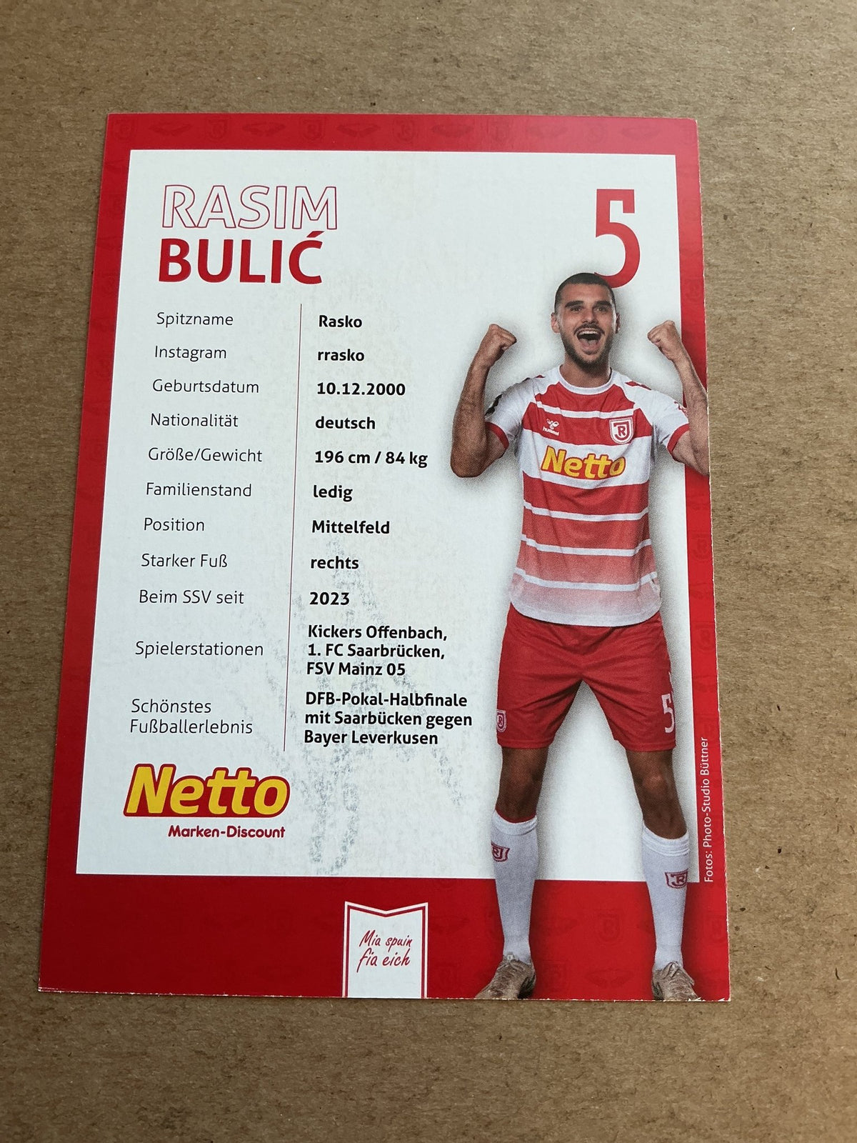 Rasim Bulić, Germany 🇩🇪 SSV Jahn Regensburg 2023/24 hand signed - Autographs-World