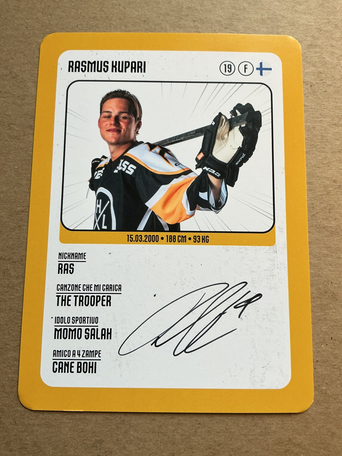 Rasmus Kupari, Finland 🇫🇮 HC Lugano 2025/26 hand signed - Autographs-World