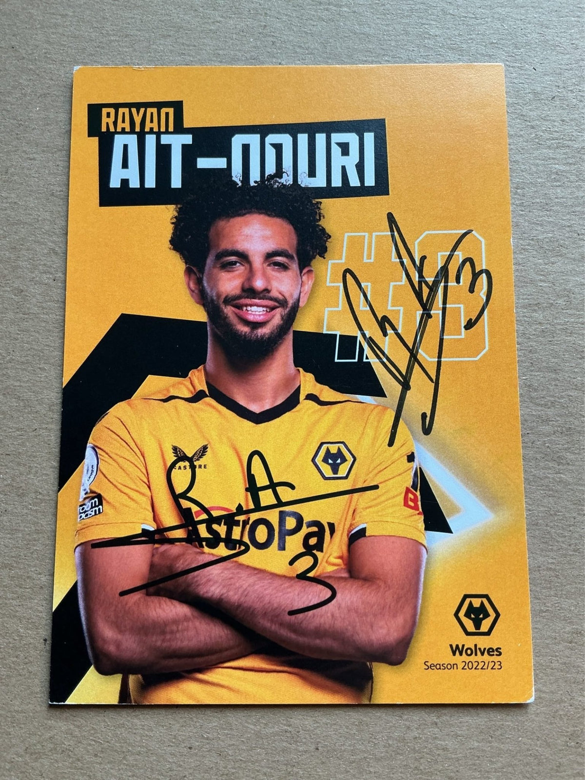 Rayan Aït-Nouri, Algeria 🇩🇿 Wolverhampton Wanderers 2022/23 hand signed - Autographs-World