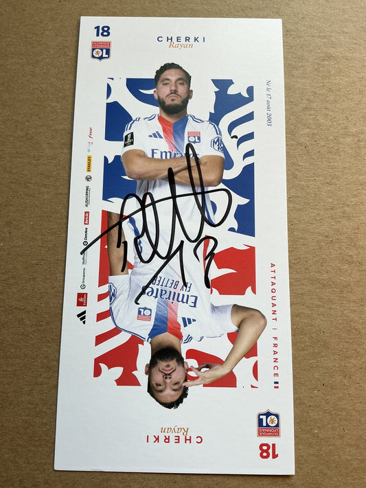 Rayan Cherki, France 🇫🇷 Olympique Lyon 2024/25 hand signed - Autographs-World